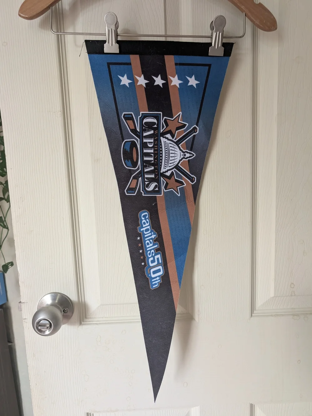 Washington Capitals 50th Anniversary Blue Black Pennant Banner NHL Hockey